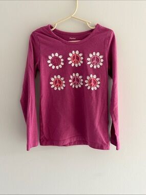 10 for $20❤️ Children's Long-Sleeve Pink Floral Peace Sign Tee - Peek Kids